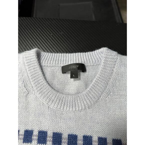 J Crew Abstract Fair Isle Knit Sweater Wool Mohair Blend Crewneck Size Large - Picture 3 of 11